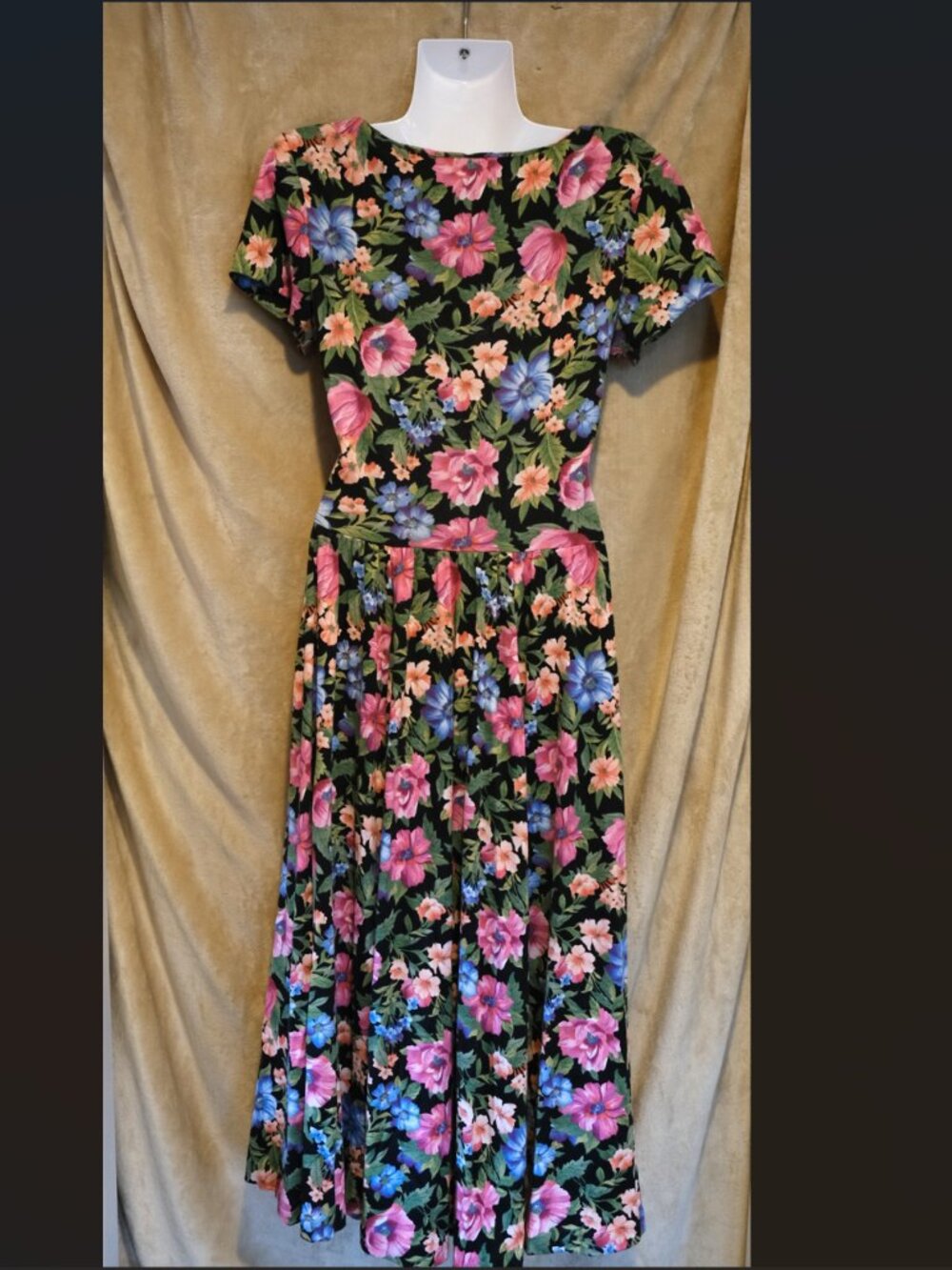 Vintage 90s Moda International Floral Maxi Dress | Pockets | Button Front | Size - Picture 4 of 10